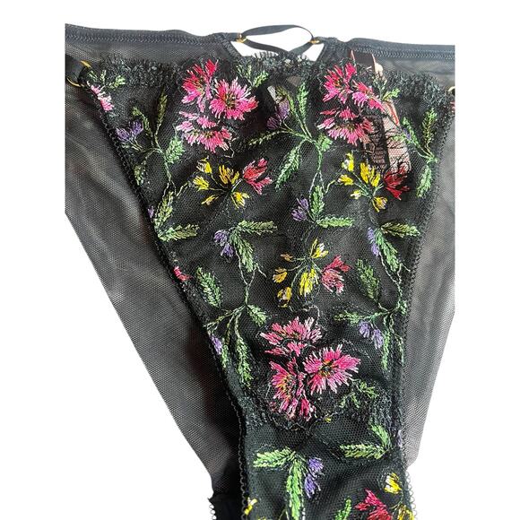 Victoria's Secret Very Sexy Embroidered Adjustable String Cheeky Panty Size XL - Picture 3 of 11